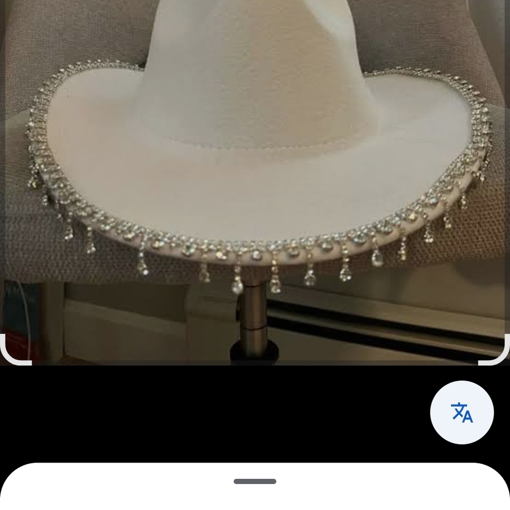 Chic White Hat with Pearl and Rhinestone Accents